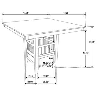 Jaden Square 47-inch Counter Height Dining Table Espresso