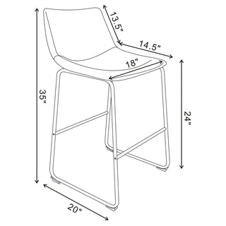 Michelle Upholstered Counter Chair Brown (Set of 2)