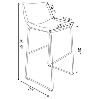 Michelle Upholstered Bar Chair Brown (Set of 2)