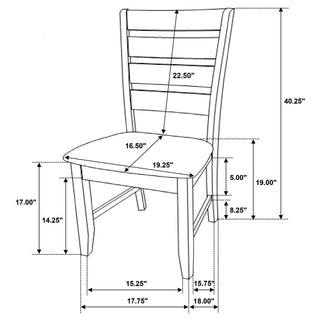 Dalila Wood Dining Side Chair Cappuccino (Set of 2)