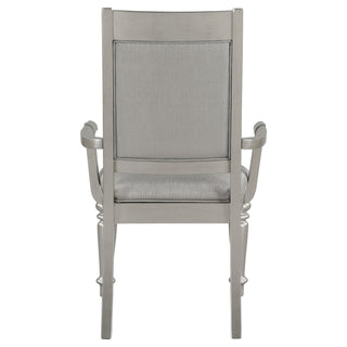 Bling Game Dining Arm Chair Metallic Platinum (Set of 2)