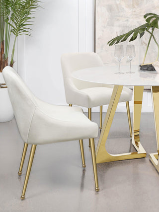Mayette Upholstered Dining Side Chair Ivory (Set of 2)
