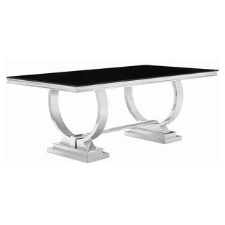 Antoine 7-piece Rectangular Glass Top Dining Set Chrome