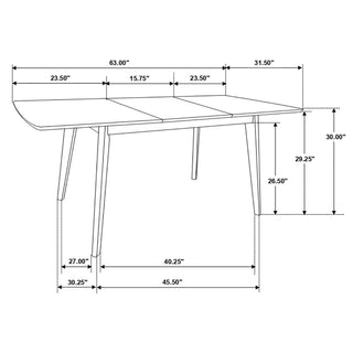 Alfredo 63-inch Extension Leaf Dining Table Natural Walnut