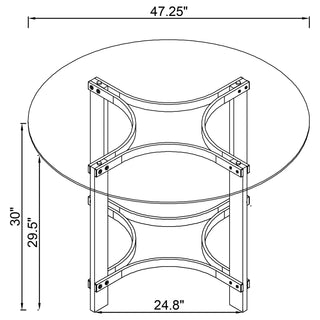 Keeling 5-piece Round Glass Top Acrylic Dining Set Chrome