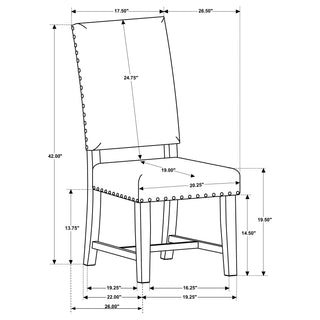 Twain Upholstered Dining Side Chair Beige (Set of 2)