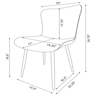 Horizon Upholstered Dining Side Chair Warm Grey (Set of 2)