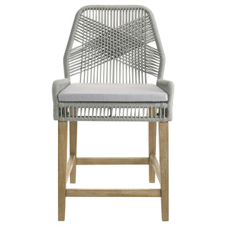 Nakia Woven Rope Counter Chair with Cushion Grey (Set of 2)