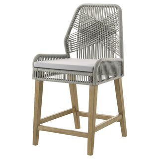 Nakia Woven Rope Counter Chair with Cushion Grey (Set of 2)