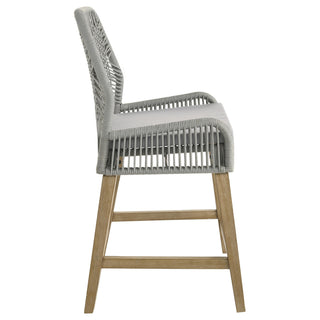 Nakia Woven Rope Counter Chair with Cushion Grey (Set of 2)