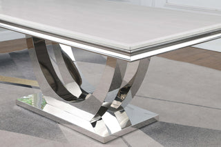 Kerwin Rectangular 71-inch Stone Top Dining Table White