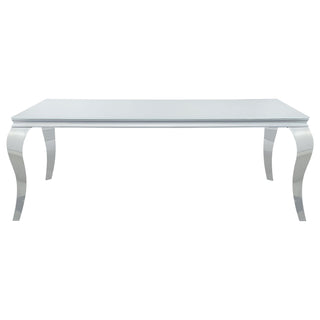 Carone 5-piece 81-inch Rectangular White Glass Dining Set Grey