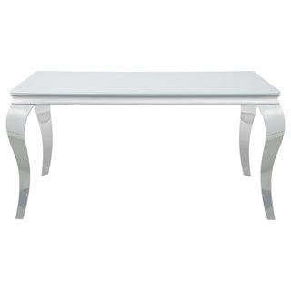 Carone 5-piece 61-inch Rectangular White Glass Dining Set Teal