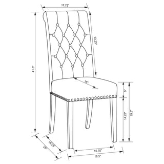 Alana Velvet Upholstered Dining Side Chair Brown (Set of 2)