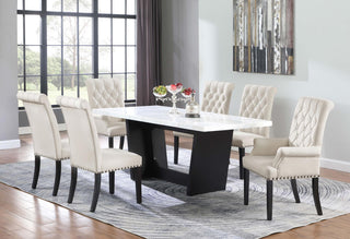 Osborne 72-inch Marble Top Dining Table Rustic Espresso
