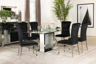 Marilyn Rectangular 72-inch Glass Top Dining Table Silver