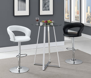 Barraza 29-inch Adjustable Height Bar Stool Black and Chrome