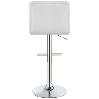 Lenny Upholstered Adjustable Bar Stool White (Set of 2)