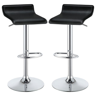 Bidwell Upholstered Adjustable Bar Stool Black (Set of 2)