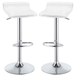 Bidwell Upholstered Adjustable Bar Stool White (Set of 2)