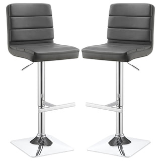 Bianca Upholstered Adjustable Bar Stool Grey (Set of 2)