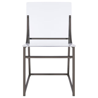 Adino Acrylic Dining Side Chair Black Nickel (Set of 2)