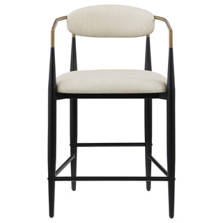 Tina Fabric Upholstered Counter Chair Beige (Set of 2)