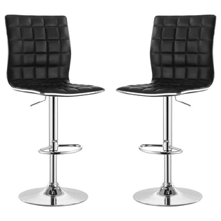 Ashbury Upholstered Adjustable Bar Stool Black (Set of 2)