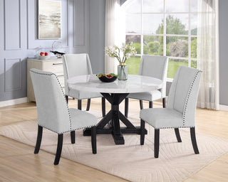 1319-6P VANCE FAUX TBL/WING CHAIRS,BENCH