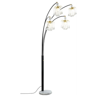 Maisel 91-inch Hanging Crystal Arc Tree Floor Lamp Black