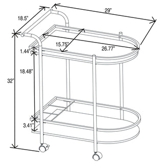 Desiree 2-tier Faux Marble Shelf Metal Bar Cart Gold