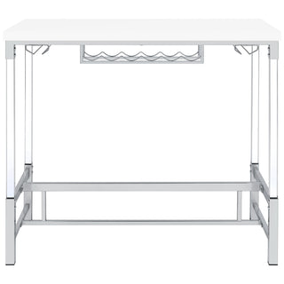 Norcrest 47-inch Acrylic Leg Bar Table White High Gloss