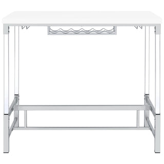 Norcrest 47-inch Acrylic Leg Bar Table White High Gloss