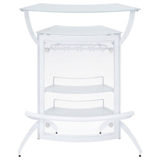 Dallas 2-shelf Curved Freestanding Home Bar Cabinet White