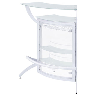 Dallas 2-shelf Curved Freestanding Home Bar Cabinet White