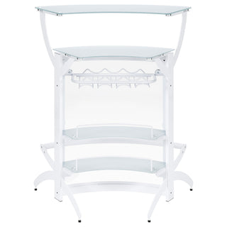 Dallas 2-shelf Curved Freestanding Home Bar Cabinet White