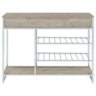 Melrose 2-drawer Home Bar Storage with Wine Rack Grey