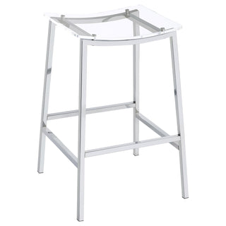 Jovani Acrylic Backless Bar Stool Chrome (Set of 2)