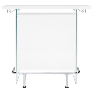 Acosta Freestanding Home Bar Wine Cabinet White High Gloss