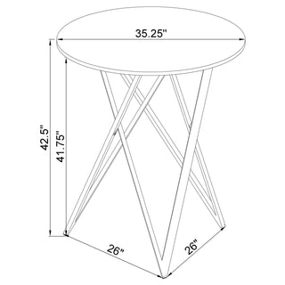 Bexter Round 35-inch Faux Marble Bistro Bar Table Chrome