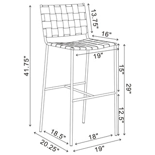 Adelaide Upholstered Pub Height Bar Stool Brown and Chrome