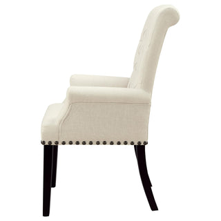 Alana Fabric Upholstered Dining Arm Chair Beige