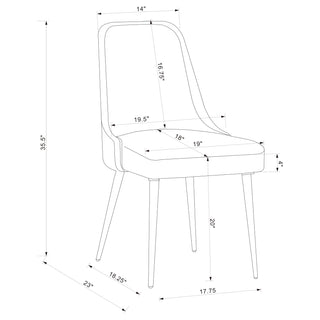 Alan Fabric Upholstered Dining Side Chair Grey (Set of 2)
