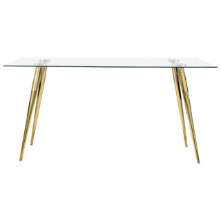 Gilman Rectangular 64-inch Glass Top Dining Table Gold