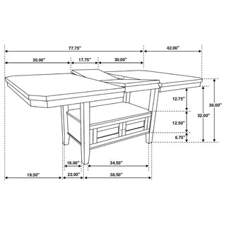 Prentiss 78-inch Extension Counter Dining Table Cappuccino