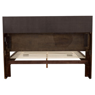 Jessica Eastern King LED Storage Bookcase Bed Cappuccino