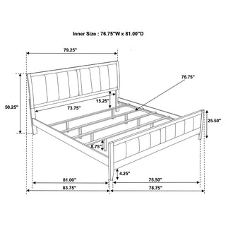 Carlton Wood Eastern King Panel Bed Cappuccino