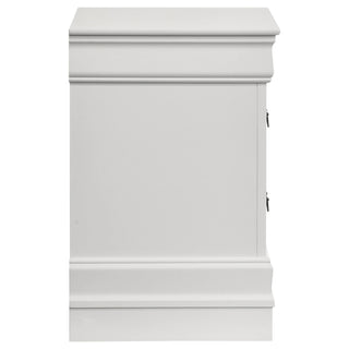 Louis Philippe 2-drawer Nightstand Bedside Table White