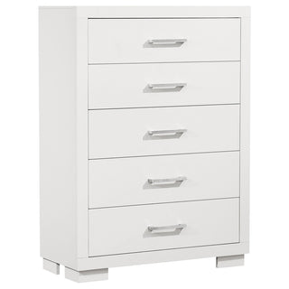 Jessica 5-piece Eastern King LED Bedroom Set Snow White