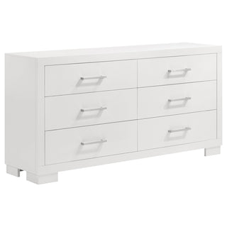 Jessica 6-piece Queen LED Bedroom Set Snow White